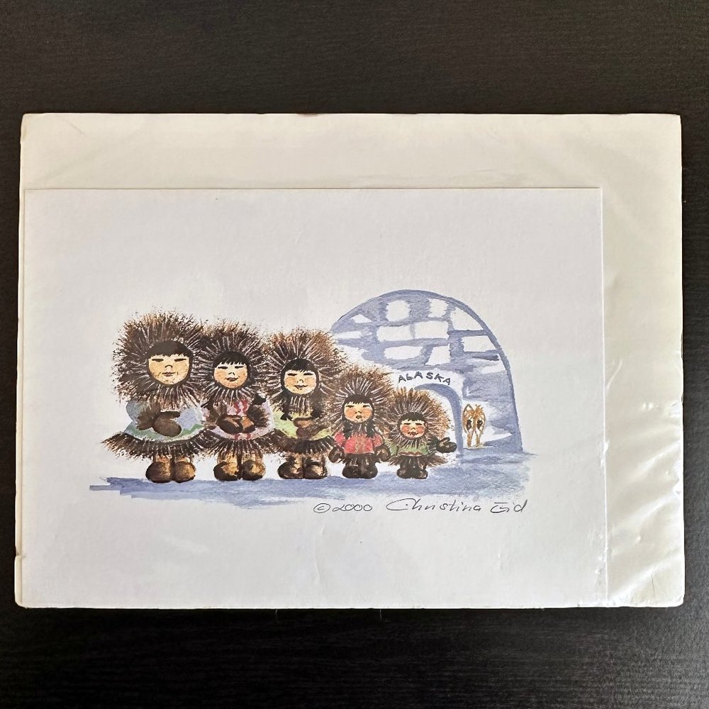"A Family Portrait" Native Alaskan Family 5x7 Art Print by Artist Christina Eid
